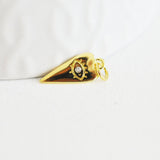 Pendentif pointe oeil laiton doré zircon 15mm, un pendentif doré sans nickel pour la création de bijoux chance x1 G3172