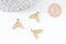 Pendentif queue de poisson acier 201 inoxydable doré 14mm, x2 (G10223)