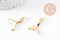 Pendentif queue de poisson acrylique blanc nacré laiton doré 18K 21mm, x1 (G10085)