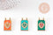 Pendentif rectangle émaillé coeur sacré laiton doré 29mm, x1 (G10942)