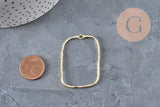 Colgante rectangular calado zamac dorado texturizado 46mm, x2 (G11260)