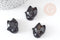 Pendentif renard agate noire naturelle en pierre ,23mm, x1 (G4574)
