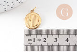 Pendentif rond Amour acier inoxydable 304 doré 18mm, x1 (G10798)