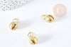 Pendentif rond Grelot carillon laiton brut 15.5mm, création bijoux grossesse, fantaisie carillon mystique, x1 (G8870)