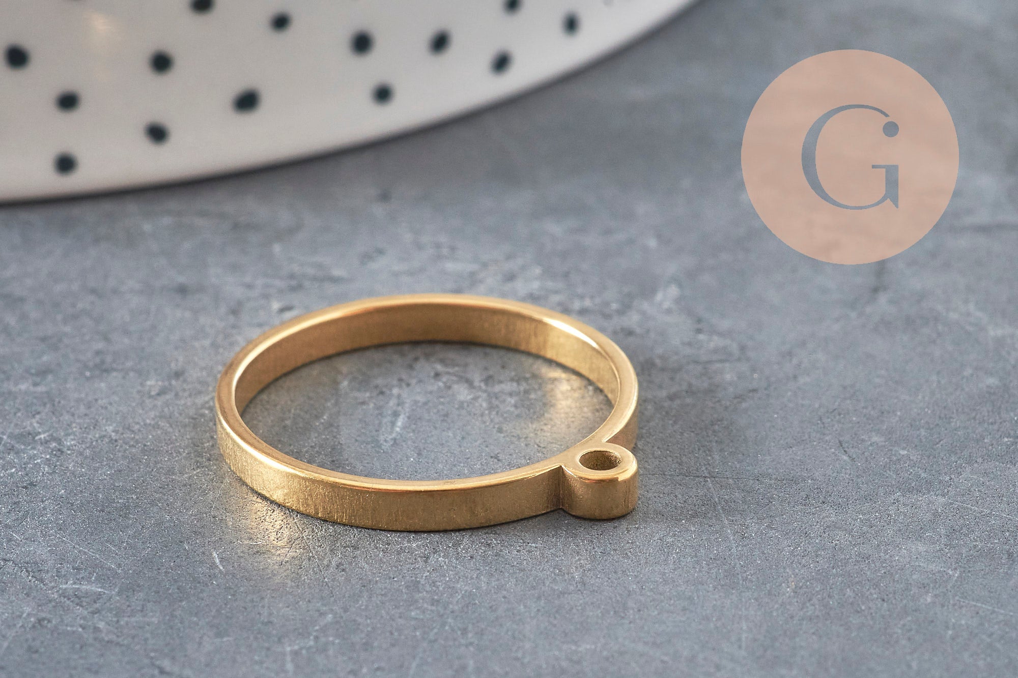 Pendentif rond doré sans fond en acier inoxydable 304, 27.5mm, pour résine DIY.