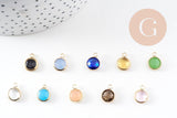 Pendentif rond doré cristal coloré 12mm, x1 (G5039)