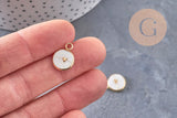 Pendentif rond petit coeur acier 304 inoxydable doré ip 8mm, x1 (G11016)