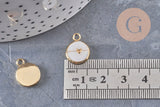 Pendentif rond petit coeur acier 304 inoxydable doré ip 8mm, x1 (G11016)
