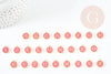 Pendentif rond zamac doré initiale émail rose foncé 14mm, métal doré, pendentif initiale,création bijoux,14mm, x1 G2934