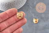 Raw brass tiger relief pendant 16mm, x1 (G10163)
