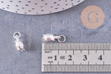 Pendentif tortue argent massif 925 12.5mm, x1 (G10701)
