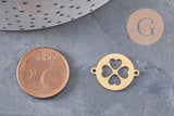 Pendentif trèfle acier 201 inoxydable doré ou platine 19.5mm, x1 (G10975)