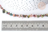 Perle Chips tourmaline naturelle couleur mixte 3~5mm, x1 fil de 80cm (G7888)