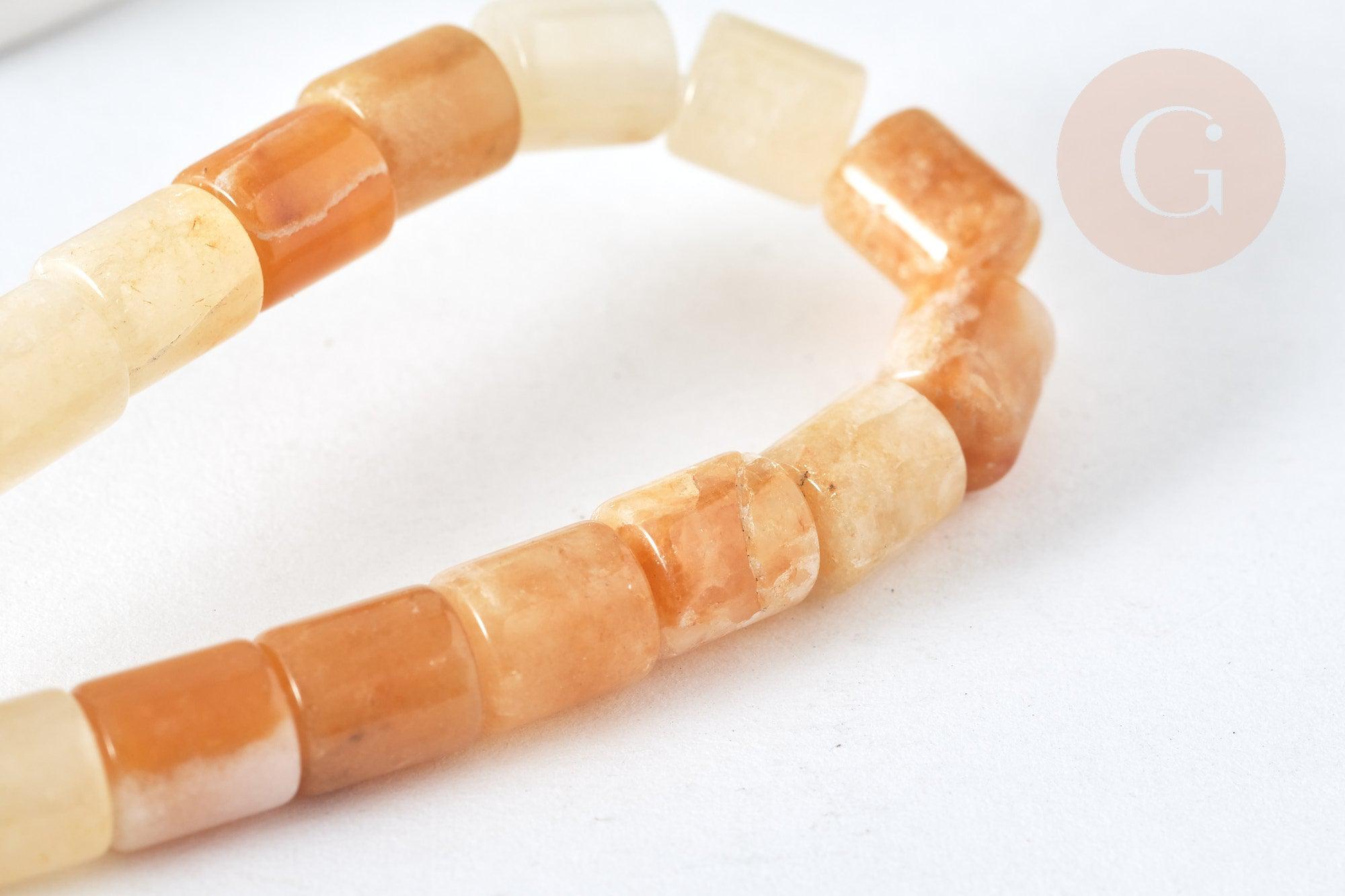 Perle Jade topaze naturelle, pierre naturelle, 6x6mm, le fil de 41cm, x1 (G7540)