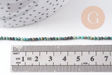 Perle Jaspe turquoise africaine naturelle 2mm,x1 fil de 39cm (G1541)