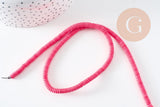 Perle agate heishi rondelle rose 4.5mm, perle agate naturelle, pierre naturelle, fil de 40cm, x1 (G3549)