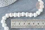 Perle chat porte-bonheur Porcelaine blanche 10mm, x5 (G8185)