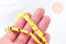Perle chevron colorée jaune hématite synthétique, 7mm, fil de 40cm, x1 (G8048)