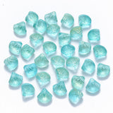 Perle coquillage verre transparent vert10.5mm, perles verre tchèque, perle coquille, verre vert creation bijou, x10 G5437