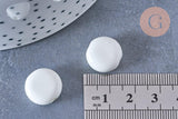 Perle porcelaine blanche, perle striées,perle céramique, céramique blanche, 15mm, x10 (G2571)