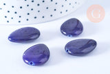 Perle goutte jade naturel bleu 25-18mm, pierre jade naturel ,bijoux en pierre naturelle, x1 G8383