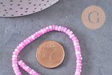 Perle nacre naturelle heishi violet ,tube coquillage coloré, perle coquillage, 2x4mm, le fil x1 (G4981)