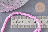 Perle nacre naturelle heishi violet ,tube coquillage coloré, perle coquillage, 2x4mm, le fil x1 (G4981)