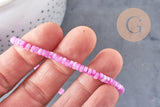 Perle nacre naturelle heishi violet ,tube coquillage coloré, perle coquillage, 2x4mm, le fil x1 (G4981)