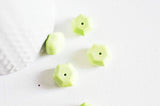 Perle hexagone howlite naturelle verte 15mm, création bijoux pierre, x 5 G4166