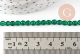 Perle jade vert foncé, perle jade, pierre naturelle, perle facette, 4mm, fil de 37cm, x1 (G2926)