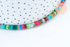 Perle multicolore pierre heishi,perle pierre rondelle pour création bijoux femme,4mm,fil de 155 perles, X1 (G5586)