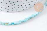Perle nacre naturelle heishi multicolore 4x2.5mm, x1 fil de 38.9cm (G7886)