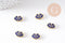 Perle nuage doré émail bleu 12mm, Pendentif japonisant pour création bijoux, x1 (G2805)