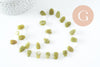 Perle ovale jade vert feuille,pierre précieuse,jade jaune naturel,perle pierre roulée 13mm, fil de 39 cm, X1 (G4162)