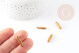 Perle ovale laiton brut,perle dentelle dorée 19mm x 5mm, création bijoux laiton brut, x5 G4883