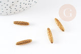 Perle ovale laiton brut,perle dentelle dorée 19mm x 5mm, création bijoux laiton brut, x5 G4883