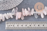 Perle ovale quartz rose naturel 13-22mm, x1 fil de 22cm (G1475)
