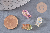 Perle poisson verre multicolore 15.5mm, x10 (G10822)