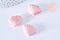 Perle porcelaine rose coquillage, perle céramique géométrique fabrication bijoux en céramique rose, 22.5-23.5mm, x10 (G3429)