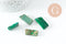 Perle rectangulaire regalite verte teintée naturelle pour creation de bijoux en pierre naturelle, X2 G3446