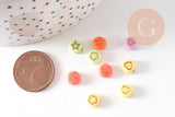 Perle ronde Symboles plastique multicolore pastel doré, x10 grammes (G10557)