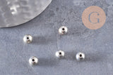 Perle ronde argent tibétain vieilli,perles argent, sans nickel,perle intercalaire, 6mm, x10 (G0819)