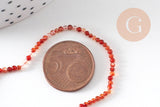 Perle ronde cornaline orange naturelle lisse 2-3mm, x1 fil de 39cm (G4323)
