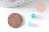 Perle ronde jade naturel bleu ciel 6mm, x10 (G0884)
