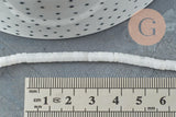 Perle rondelle heishi jade naturel blanc 4.5x2.5mm, x1 fil de 39cm (G5826)