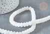 Perle rondelle jade blanc naturel 8x5~5.5mm,fil de 40cm, x1 (G7330)