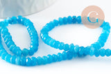 Perle rondelle jade bleu ciel,pierre jade naturel,perle facette,jade,4x3mm,fil de 37cm (G4635)