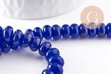 Perle rondelle jade bleu roi,perle jade,pierre naturelle,jade naturel,perle pierre,perle facette,jade,8x5mm,fil de 38,5 cm (G6725)