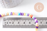 Perle rondelle nacre naturelle multicolore 5x3mm, x1 fil de 38cm (G10369)