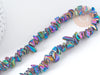 Perles Pépites hématite de synthèse multicolore 5~15mm, fabrication de bijoux pierre, fil de 39cm , x1(G8976)